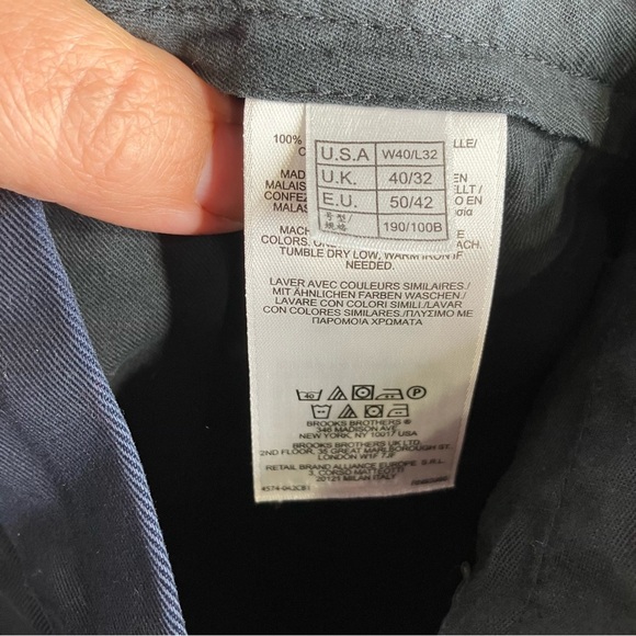 Brooks Brothers ‘346’ advantage chino Elliot navy blue men’s size 40 x 32 cotton - Picture 6 of 8